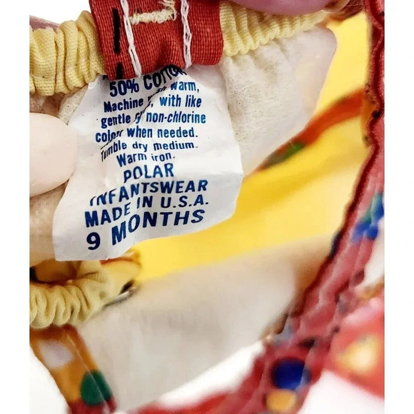 Vtg Polar Infantswear Boy Romper Cars Sun Suite 9 Months Made In USA - Picture 3 of 4